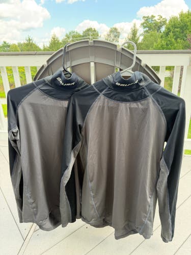 Bauer base layer shirt with Kevlar neck guard - Adult L (Used) - 2x available