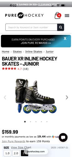 Bauer Vapor XR Inline Skates Size 13 (Used)