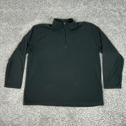 North Face Pullover Mens 2XL Black Fleece Quarter Zip Long Sleeve Hiking Sweater