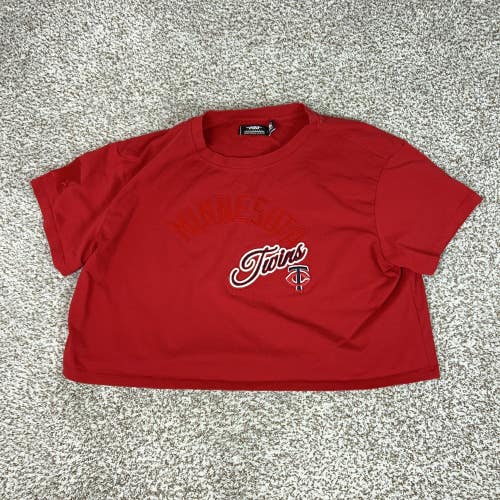 Minnesota Twins Shirt Womens Large Red MLB Baseball Pro Standard Crop Oversized