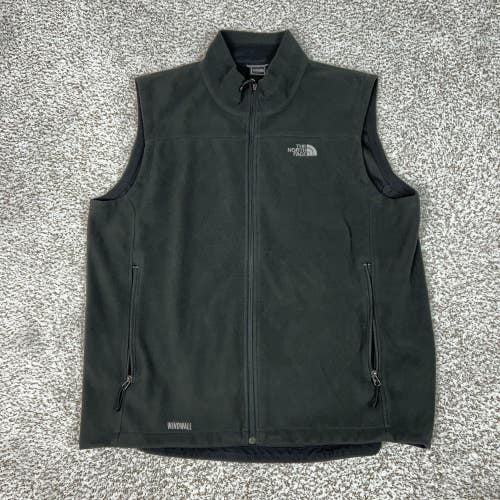 The North Face Vest Mens XL Black WindWall Fleece Full Zip Hiking Windbreaker