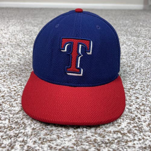Texas Rangers Hat Cap Fitted Mens 7 3/8 Blue Red MLB Baseball New Era 59FIFTY