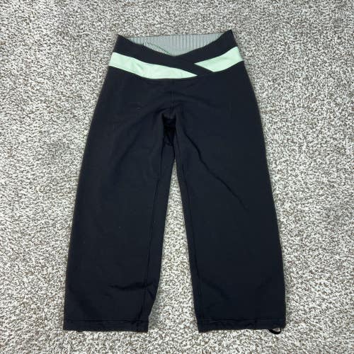 Lululemon Pants Womens 4 Black Wide Leg Sweatpants Colorblock Zip Pocket Yoga