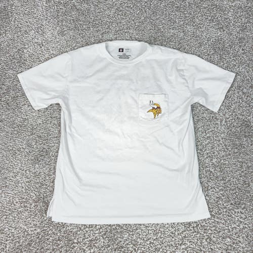 Minnesota Vikings Shirt Womens Large White NFL Football NFL Team Apparel Pocket