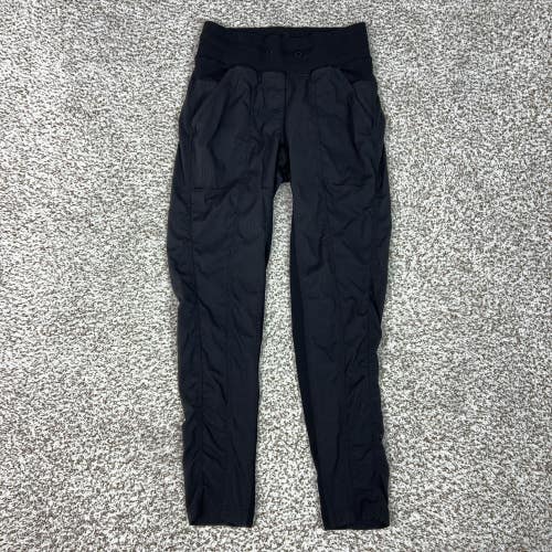 Lululemon Pants Womens 2 Black Woven Jogger Elastic Waist Pockets Gym Workout