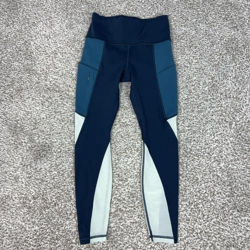 Athleta Pants Womens XS Blue Colorblock All In High Rise Ankle Leggings Pockets