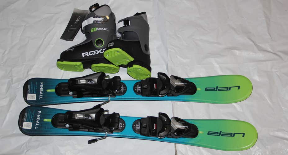 NEW ELAN 2027  70cm kids skis set bindings+ ROXA ski boots 14.5 mondo /US 7