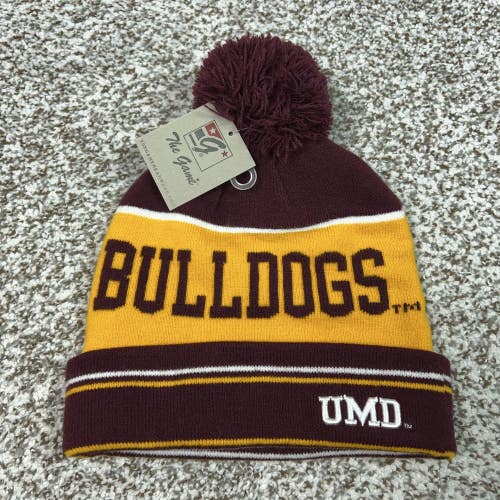 Minnesota Duluth Bulldogs Hat Beanie Mens One Size Maroon Gold The Game Pom
