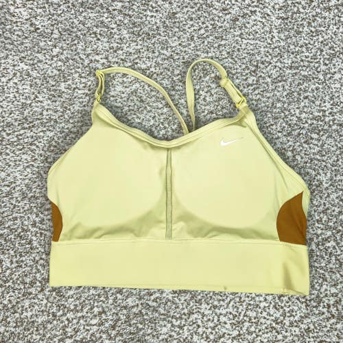Nike Sports Bra Womens XL Yellow Dri-FIT Adjustable Racerback Workout Gym Top