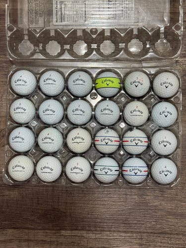24 Callaway Chrome Soft Golf Balls - Mostly Triple Track Design (4A Condition)