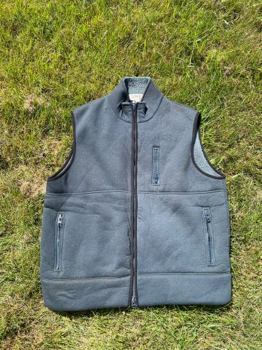 Blue XXL Men's Sherpa lined J. Crew Vest