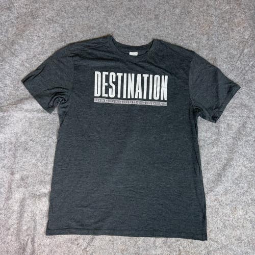 Augusta Mens Shirt Extra Large Gray Short Sleeve Tee Vacation Destination Top