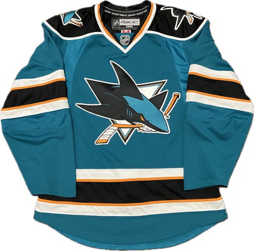 San Jose Sharks Blank Reebok Edge 1.0 NHL Hockey Jersey Size 46