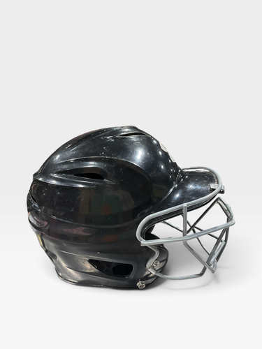 Used Under Armour SB HELMET Batting Helmet w/Mask Black One Size 11847-S000038932