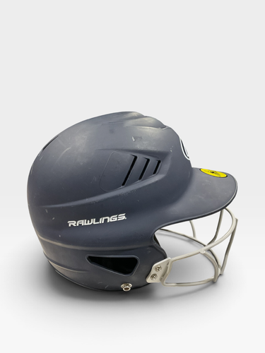 Used Rawlings SB HELMET Batting Helmet w/Mask Navy Blue One Size 11847-S000038933
