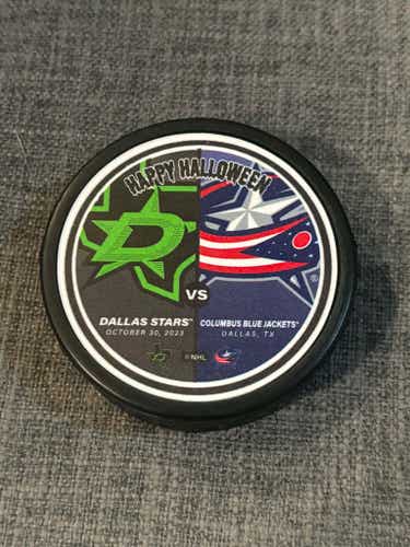 Dallas Stars vs Columbus Blue Jackets October 30, 2023 Happy Halloween Puck