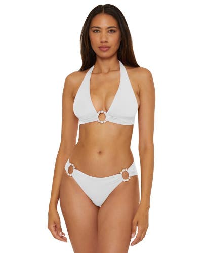 Becca Marble Canyon Bikini Bottom Women's Small White Hipster Swimwear GBO3588