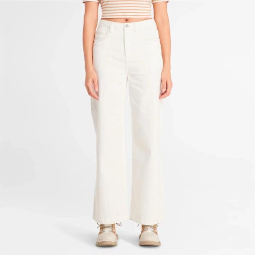 Timberland Refibra Carpenter Pants Women's 29x30 White Mid Rise Wide Leg GBO3629