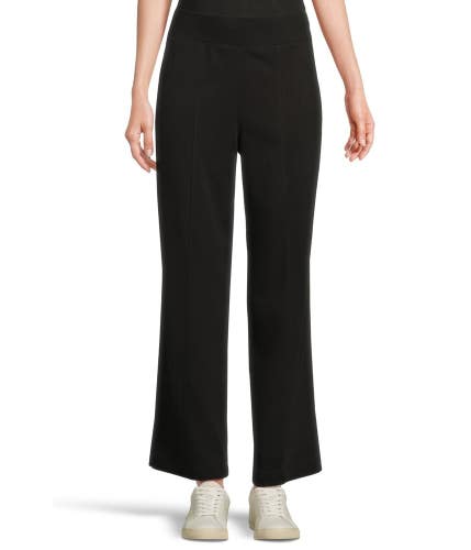 Pact Airplane Pintuck Pants Womens Large Black Cotton High Rise Wide Leg GBO3528