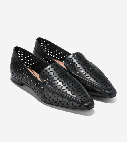 Cole Haan Chantal W33705 Loafers Womens US 7 B Black Perforated Leather Hawk3310