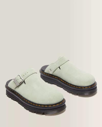Dr. Martens Zebzag Mule Men's 8 M Sage Green Suede Platform Slingback Hawk3374