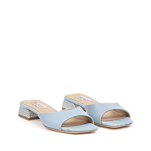 Badgley Mischka Oahu Sandal Women's 8 M Aqua Leather Square Toe Slip On ZOGG3944