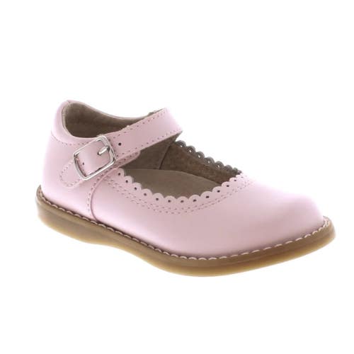 FootMates Allie Flats Girls 13 Rose Leather Adjustable Strap Mary Jane ZOGG3945