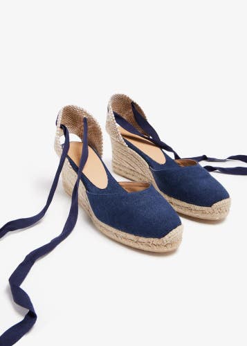 Castaner Carina 021644-319 Sandals Women's US 6.5 Blue Wedge Espadrille ZOGG3953
