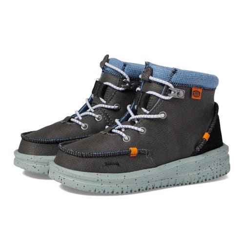 Hey Dude Bradley 40417-001 Toddler Dark Gray Leather Moc Toe Ankle Boots SHOP733