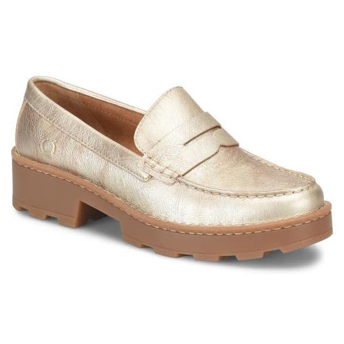 Born Carrera BR0041730 Loafers Women's 7.5 B Gold Suede Slip On Shoes ZOGG3912