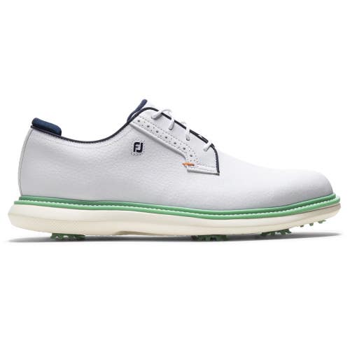 FootJoy Traditions Blucher Sneakers Men's US 9.5 White Spikes Golf Shoes LIQ1716