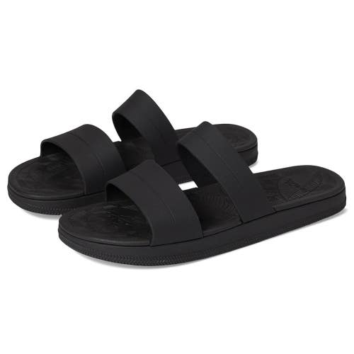 Sanuk Funshine 1165331-BLK Sandals Women's US 7 B Black 2-Strap Slides ZOGG3949