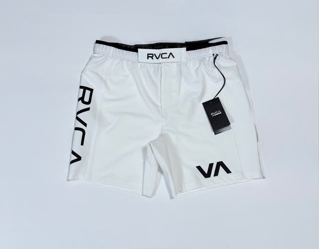 White Small Men's RVCA Shorts (New) Grappler Short AVYWS00173 MMA UFC FIGHTING BOXING JUJITSU