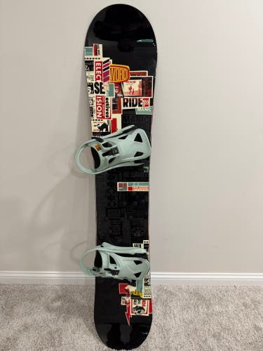 Men's Ride Manic Snowboard All Mountain Without Bindings Medium Flex Directional 155 cm (Used)