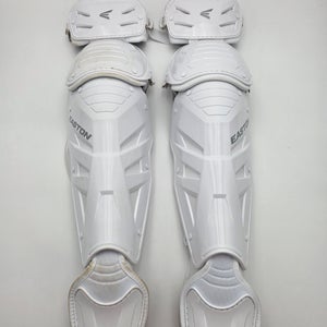Easton Phenom Catcher's Leg Guards NOCSAE Certified Large 16.5” White Adult 15+ (Light Used)