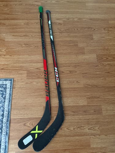 Youth Bauer and CCM hockey sticks (used)