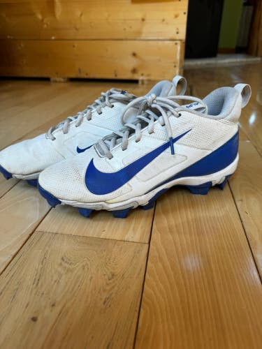 Nike Alpha Menace 4 Shark Football Cleats – White/Royal Blue – Size 7.5