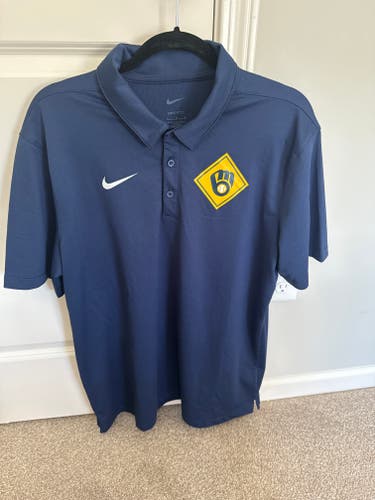 Milwaukee Brewers Large Men's Nike Polo Shirt