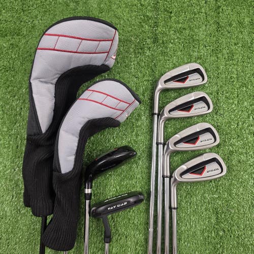 Callaway Strata Left Handed Golf Set Driver, 3W, 5H, 6i-9i, Putter 8 Pc LH