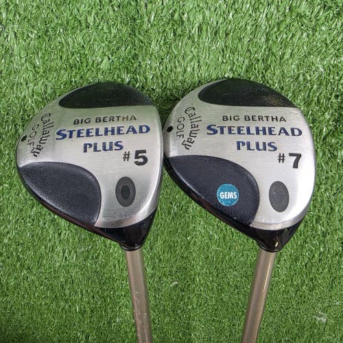 Callaway Big Bertha Steelhead Plus Fairway 5 & 7 Woods 2pc Gems Ladies Graphite