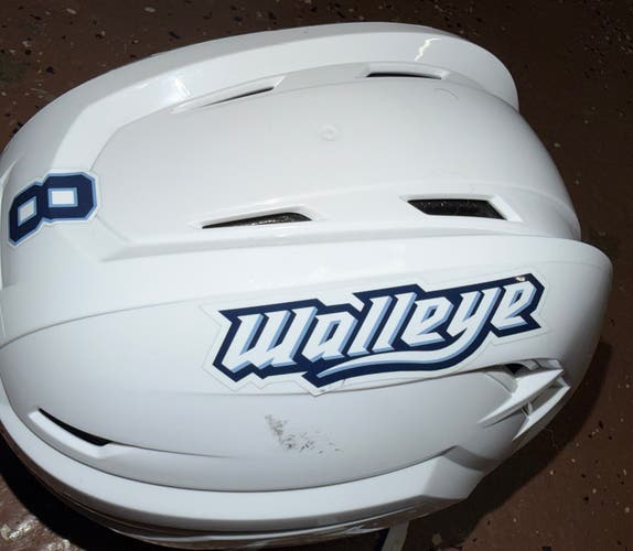 WHITE  Medium Toledo Walleye Warrior Alpha One Pro Helmet (Used) # 8