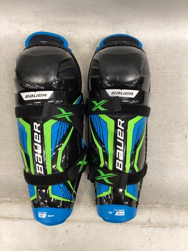 Used Bauer X Junior Shin Guards Black 10" 11851-S000052027