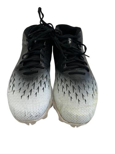 Used Under Armour SPOTLIGHT FRANCHISE Adult FB Cleats Black And White Senior 14 11692-S000157089