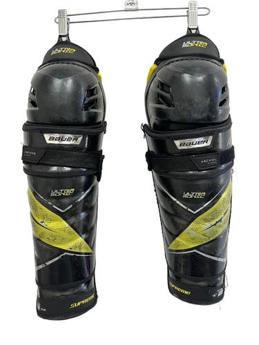 Used Bauer SUPREME Senior Shin Guards Black 16" 11692-S000157127