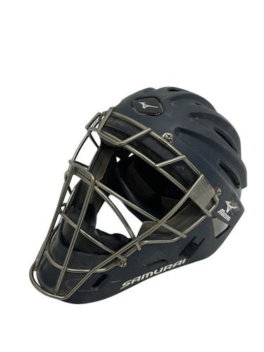 Used Mizuno SAMURAI Catchers Helmet w/Mask Navy Blue One Size 11692-S000157111