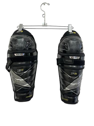 Used Bauer SUPREME 35 PRO Intermediate Shin Guards Black 11" 11692-S000157128