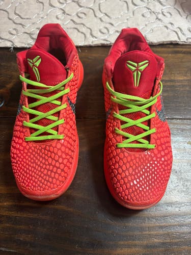 Men's Size M 8.5 (W 9.5) Nike Kobe 6 Reverse Grinch Basketball Shoes (Used)