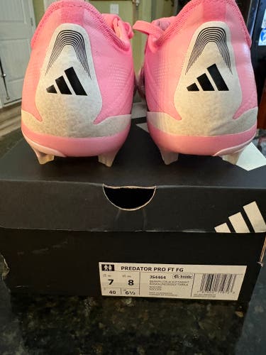 Pink, Gray, Black and White Size M 7.0 (W 8.0) Adidas Predator Pro FG Cleats (New)