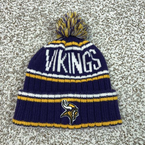 Minnesota Vikings Hat Beanie Mens One Size Purple NFL Football '47 Pom Knit A1