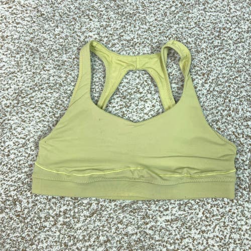Lululemon Sports Bra Womens Small Yellow Racerback Mesh Yoga Gym Workout